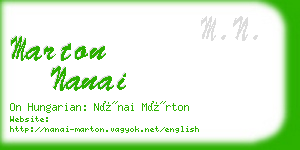 marton nanai business card